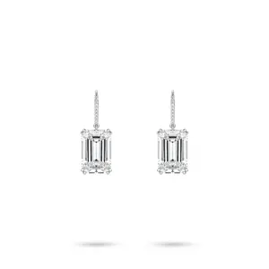 VAMERAY #4903 17 Carat In Each Emerald Prong-Set Drop Earrings