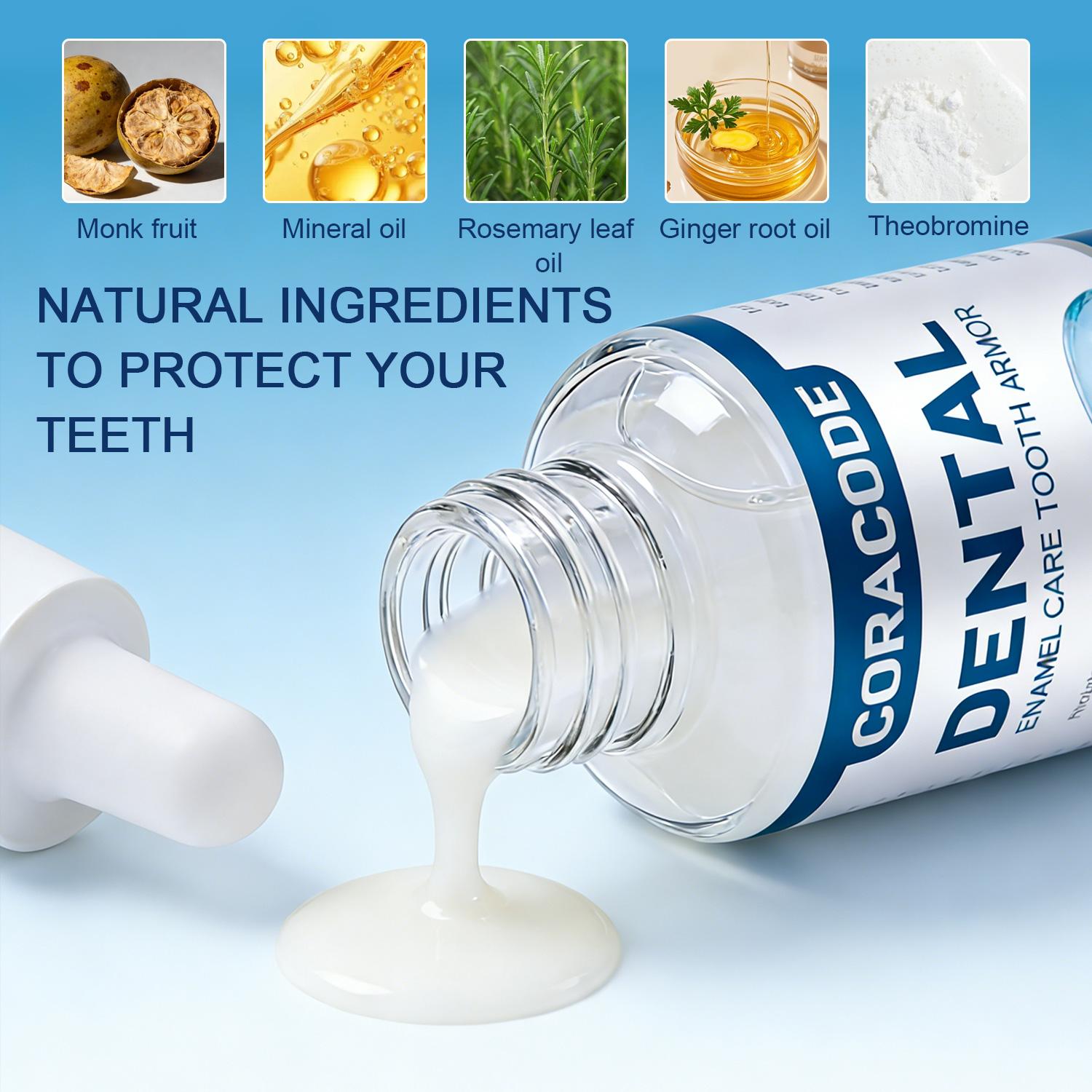 CORACODE Tooth Armor Liquid Drops with Nano Hydroxyapatite & Theobromine, Enamel Strengthening Tooth Drops for Sensitive Teeth, Oral Care Drops for Fresh Breath, Healthy Smile and Daily Teeth Care