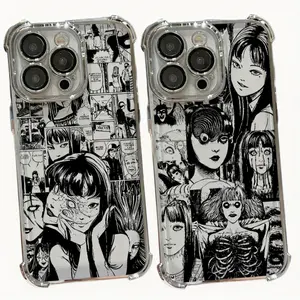 Junji Ito Hot Comics Tomie Phone Cases for IPhone 17 16 15 14 13 12 11 Promax Pro Air Plus Soft Transparent Shockproof Protective Cover Protection Touch Silicone