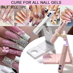 Nail lamp, USB rechargeable nail lamp set, adjustable bracket, with temperature display, fast drying mini portable nail tool - home and nail salon must-have, women's nail accessories, holiday gifts