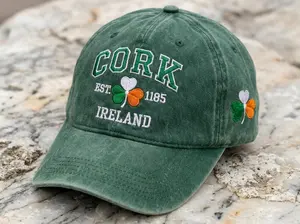 Cork Ireland EST 1185 hat, Ireland cap, St Patricks Day hat, St Paddys Day cap, Shamrock cap, Shamrock hat