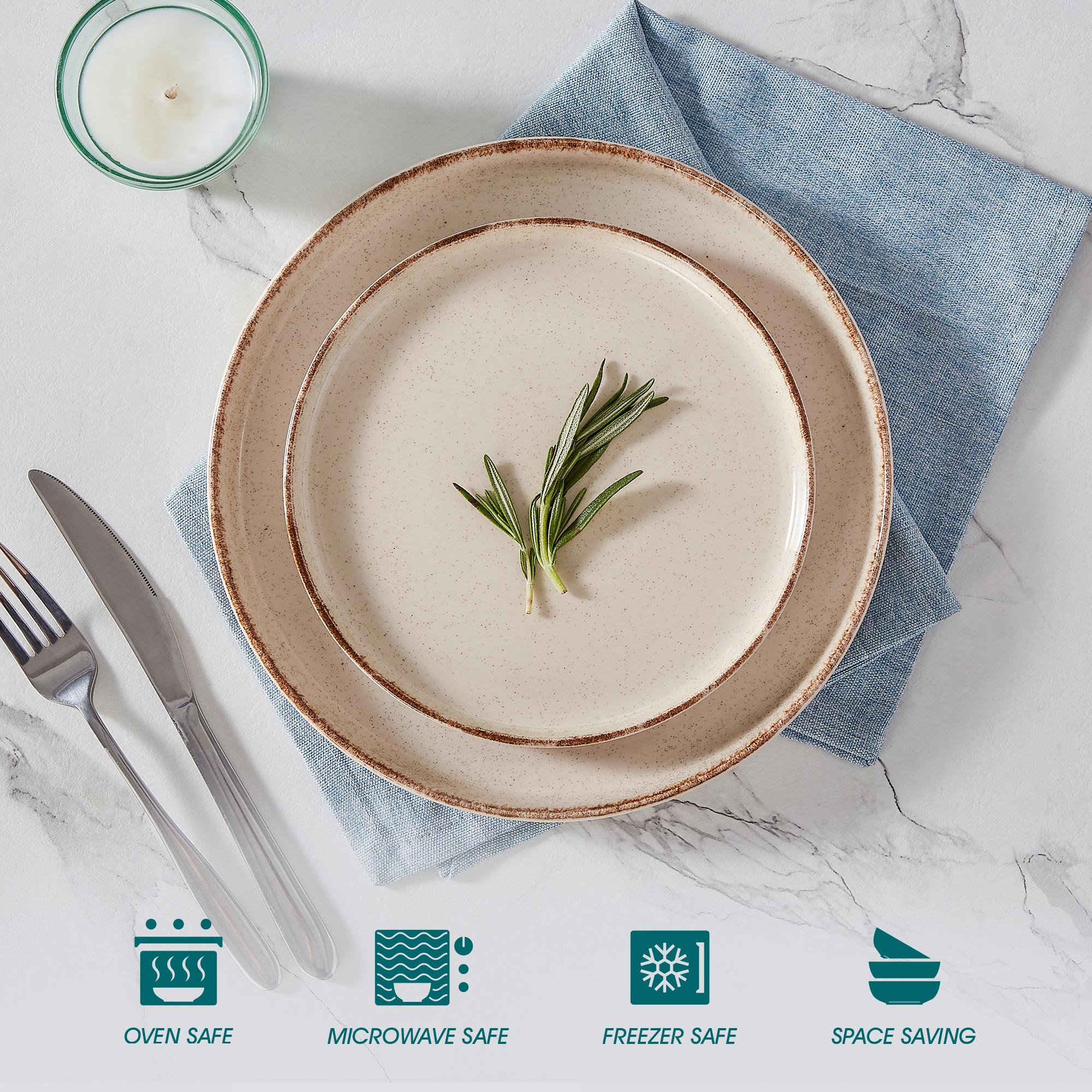 vancasso PLAYS 18/24-Piece Stoneware Dinnerware Set, Reactive Glaze Plates & Bowls Set for 6, Microwave & Dishwasher Safe vancasso PLAYS 18/24-Piece Stoneware Dinnerware Set, Reactive Glaze Plates & Bowls Set for 6, Microwave & Dishwasher Safe