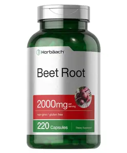 Horbäach Beet Root Powder Capsules | 220 Pills | Herbal Extract | Non-GMO, Gluten Free Supplement