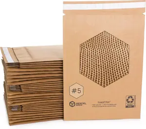 IDL Packaging Large 9.875" x 15.5" Paper Bubble Mailers #5, Pack of 30 - Alternative to Plastic Padded Envelopes - Patented Honeycomb Paper Filler - Great for Shipping Documents, CDs, Fragiles