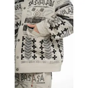 Time White Multi Hand Beaded Jacket