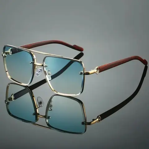 Trendy Casual Sunglasses - Men's Semi-Rimless Retro Sport Unisex Eyewear, Oversized Polyamide Frames, Tinted Blue Light Blocking UV400 Lenses, Ideal for Outdoor Sports & Daily Use, Men's Accessories, Adults' Accessories, UV400 Eye Safety Gifts