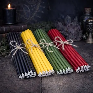 Beeswax Ritual Taper Candles – 7.5’’x 0.2’’, Thin Meditation Candles for Intention, Ceremony & Spiritual Use