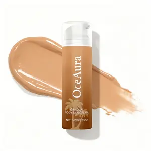 OCEAURA Body Tan Cream with Cocoa Extract, Sun-Free Indoor Sunless Tanner, Fast Absorbing Non-Greasy, No Rinse Needed, Streak-Free Natural Bronze Glow, Deep Hydration & Gentle for All Skin oil shower Intensive Tanning Gel Hydrating sunscreen self lotion