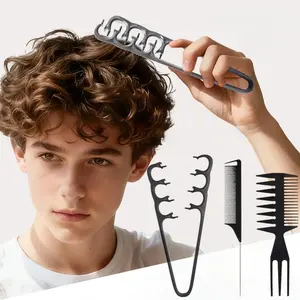 Men’s Texture Comb for Afro & Curly Hair – Root Lifting Styling Brush for Wet & Dry Hair, Detangling, Volume Boost & Curl Control Tool for Thick Coily Hair, Professional Salon & Home Use