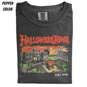 Vintage Halloweentown Shirt, Halloween Town 1998 Graphic Tee, Retro Halloween Movie T-shirt, Spooky Aesthetic Tee, Fall Town Shirt, Gift for Men, Gift for Women, Crew Neck T-shirt, Trending T-shirt