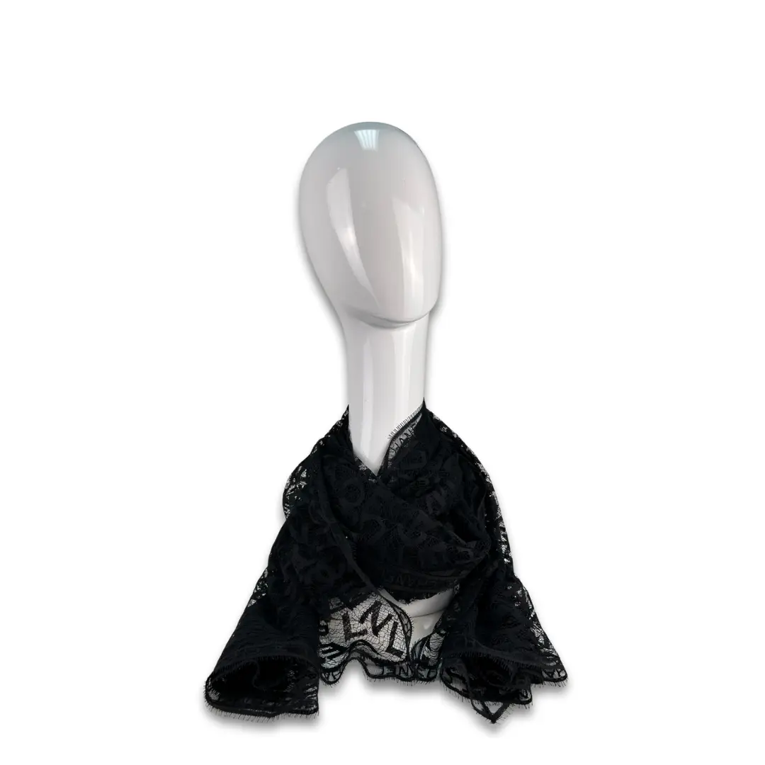 Pre-owned CHANEL Lace Bag Accessories Logo Shawl