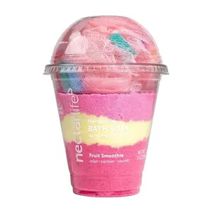 Coconut Milk Bath Soak, Salt Bath, Adult Bubble Bath, Natural Detox Foaming Body Soak, Foot Soak, Vegan Body Skin Care, 9 oz. (Fruit Smoothie)