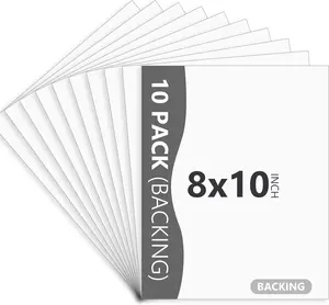 10-Pack White Uncut Picture Frame Backing Board Acid Free 8x10 White Matte Picture Board for Photos