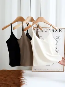 Women's 3-Pack Plain V-Neck Short-Sleeve Tank Tops, Comfortable Minimalist Basic Womenswear, Versatile for Everyday Summer Wear (Note: Size Runs Small) outdoorfun