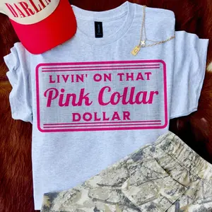 Pink Collar Dollar Hot Pink shirt, vintage western graphic tees, western outfits women, women's graphic tees clothes, western clothing, cowgirl outfits stuff, country concert outfits, western tops clothes 4