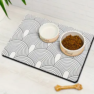 Pet Absorbent Dog Food Bowl Mat Dirt-Resistant Cat Bowl Mat Splash-Proof Leak-Proof And Anti-Slip Mat
