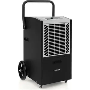 163 Pints Commercial Dehumidifier, 4500 Sq. Ft Crawl Space Dehumidifier with Pump Drain Hose, 24H Timer, for Basement, Warehouse, Job Site (White)