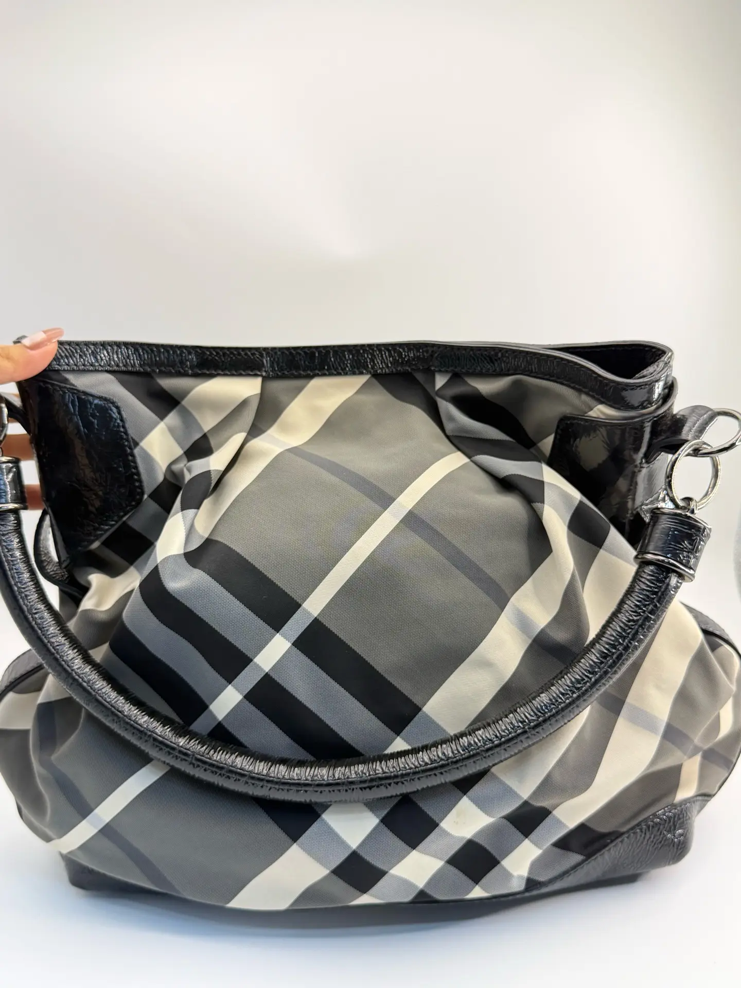 Pre-owned BURBERRY Smoke Check Tote Bag