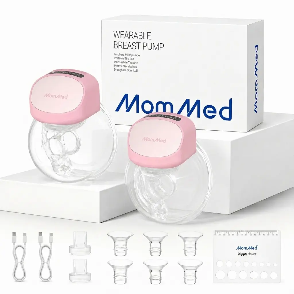 MomMed Double Wearable Breast Pumps, S10 Pro  Electric Hands Free Breast Pumps, LCD Display Design Electric Breast Pumps, Rechargeable Portable Breast Pumps