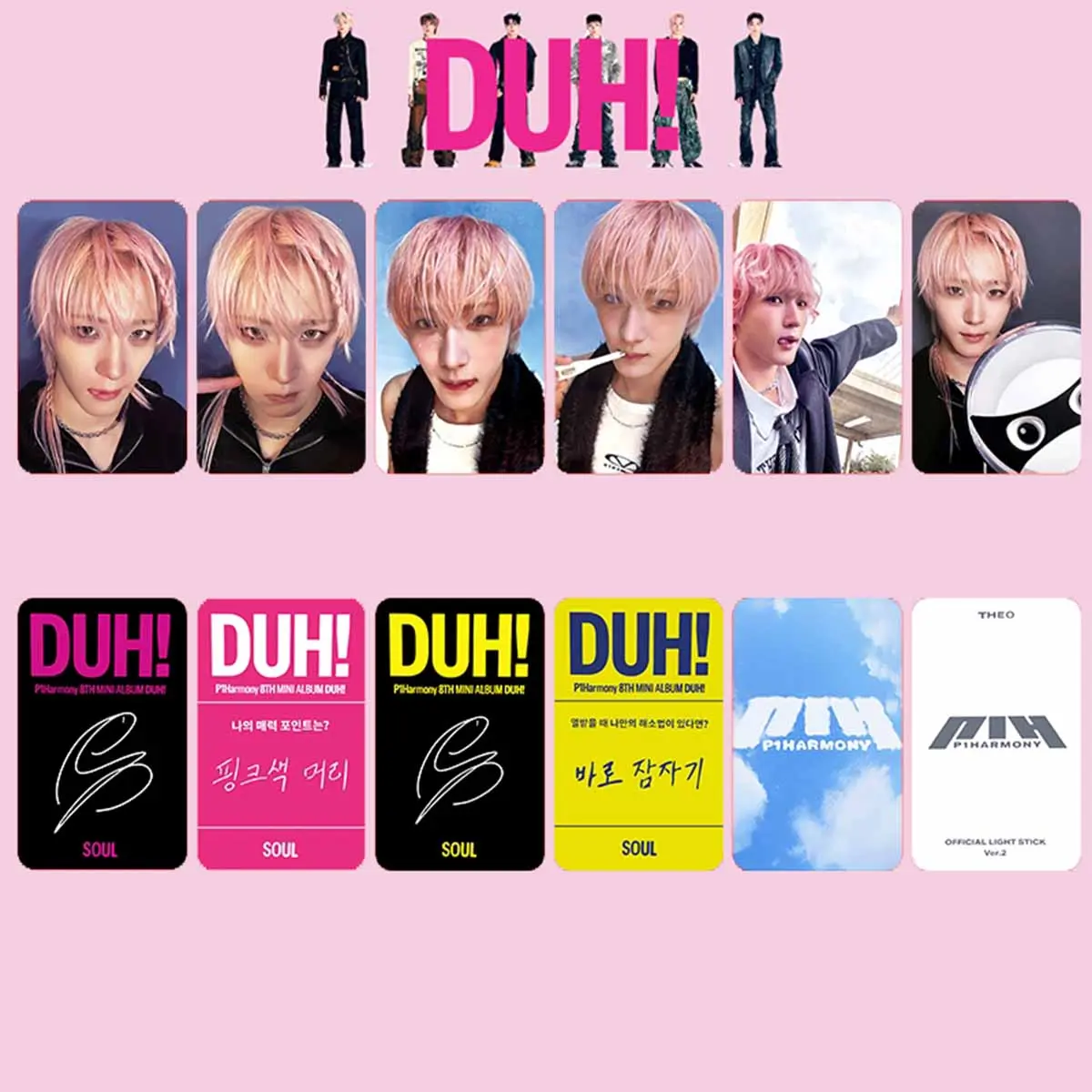 6Pcs/Set Kpop P1HARMONY DUH Album Photocards List INTAK THEO