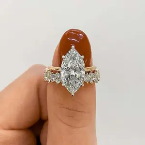 engagement ring set bridal ring set 5A cube mircicon Lady's ring jewelry daily wedding ring for travel publicity wedding anniversary