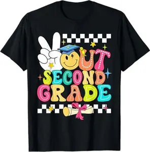 Peace Out Second Grade Graduation Last Day School 2nd Grade T-Shirt