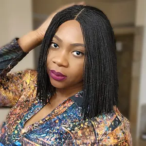 Blunt Cut Micro twists Closure  Wig