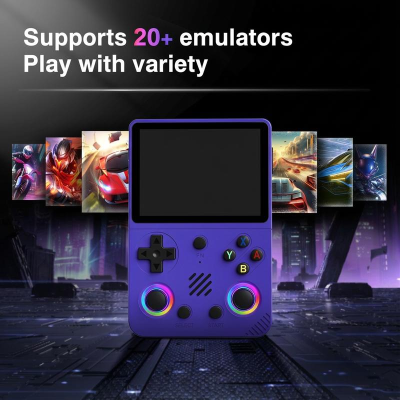 Avamoon RG36 PRO Handheld Game Console, 128G，RGB Lights, 20+ Emulators, Dual 3D Joysticks, 3.5 Inch IPS Screen, Video Gameing Console wavelength game
