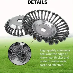 8-10 Inch Steel Wire Stringless Grass Trimmer Head, Universal Grass Cutter Attachment, Durable Lawn Mower Brush Cutter, Suitable for Garden, Yard and Home Care
