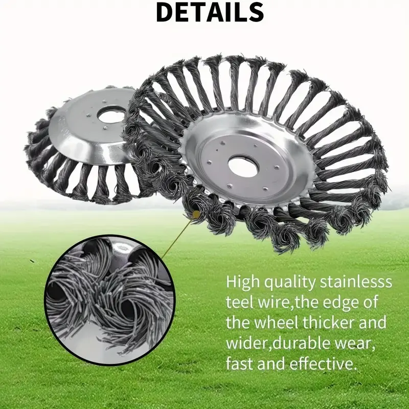 8-10 Inch Steel Wire Stringless Grass Trimmer Cutting Head, Universal Grass Cutter Attachment, Durable Lawn Mower Brush Cutter, Grass Cutting Tool, Suitable for Garden, Yard and Home Care