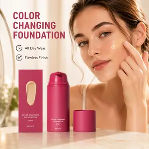 color-changing formula foundation liquid base with SPF UV Sun Protection lightweight flawless finish foundation 24H Long Wear for Flawless Complexion