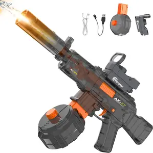 Electric Water Gun for Kids & Adults - 32FT Long Range Automatic Squirt Gun with LED Muzzle Flash Automatic Refill 450ML Water Tank, Backyard Water Blaster Pistol Outdoor Pool Party Summer Toy
