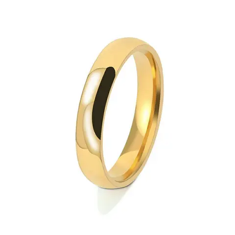 Men's 4mm Hypoallergenic Metal Wedding Ring - Stainless Steel, Sterling Silver, 14K White-Yellow Gold, Classic Smooth Finish, Polished Edge, Modern Minimalist Flat Comfort Fit Plain Band, Engagement Rings, BF Birthday Gift for Brother