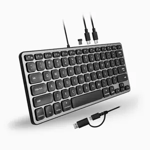 Wired Keyboard for Mac with USB Hub - Dual USB-C + USB-A Ports