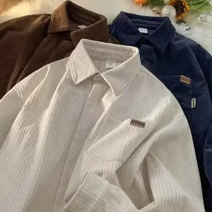 Men's Corduroy Shirt Japanese Vintage High-End Design Sensibility Niche Vintage Top Casual Scene Chinese Mainland Origin