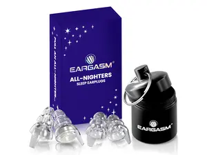 Eargasm All-Nighters Earplugs - Noise Reducing Night-Time Ear-Plugs for Sleeping, Studying, Blocking Snoring - Perfect for Reducing Noise While Sleeping, Enhancing Focus While Studying & More