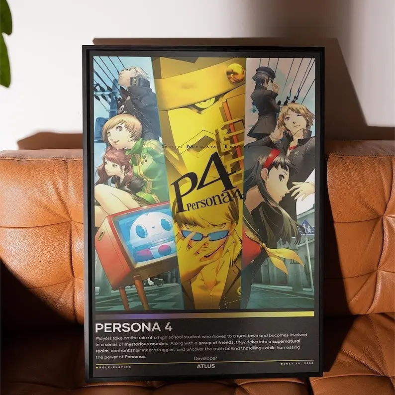 (NO FRAME) Persona 4 Poster  Video Game Poster  High Quality Print RPG Wall Art  Gamer Gifts