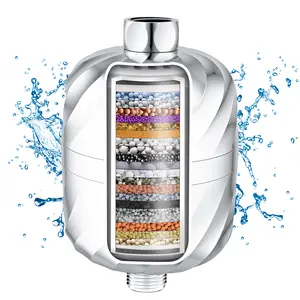 24 Stage Shower Filter Head for Hard Water High Output Removes Chlorine to Softener, Brass Nut NO Leaking Reduces Dry Itchy Skin Improves Hair Easy Replacement Cartridge -Chrome showerhead holder Bathroom