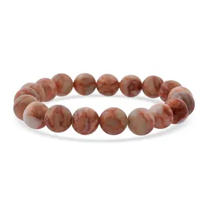 Red Mesh Work Jasper Beaded 145.00 ctw Stretch Bracelet Christmas Gifts