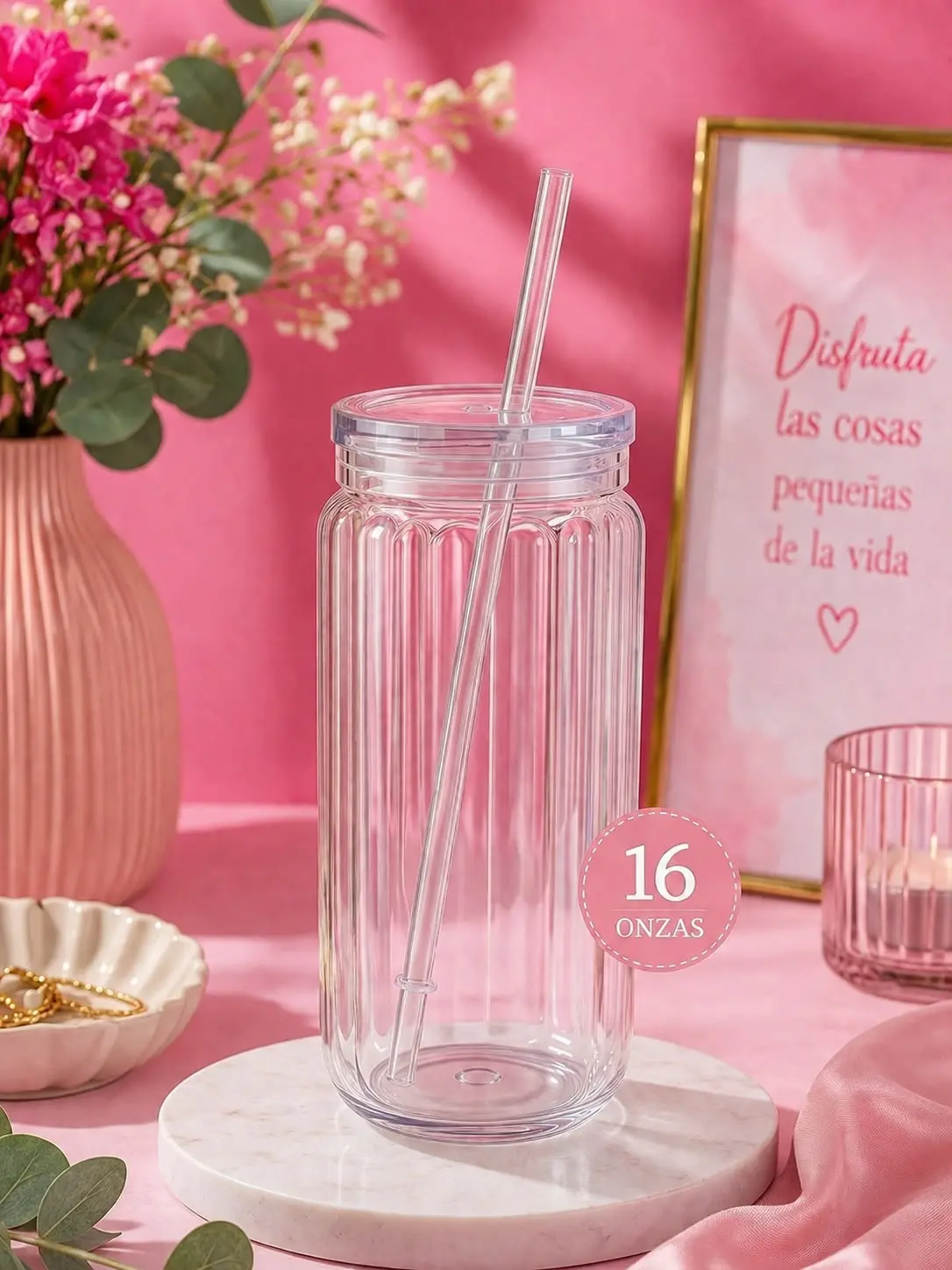 16 oz Snow Globe Kitchen Drinkware Water Bottle