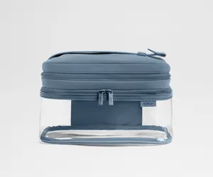 Clear Cosmetic Case in Coast Blue