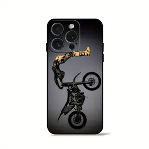 Phone Case with Stunt Off-Road Motorcycle Pattern / for iPhone 17 Air / 16 Plus / 15 Pro Max / 14 Pro / 13 / 12 / 11 and Other Mobile Phone Cases / Suitable for Women / Men / Girls and Boys as Gifts / Stunt Enthusiasts / FYT61