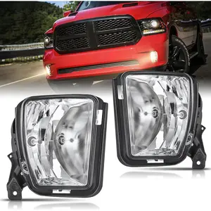 Fog Lights Assembly Compatible with 2013 2014 2015 2016 2017 2018 Dodge Ram 1500 2019-2021 RAM 1500 Classic (Not Fit for Rebel Model) Fog Light Replacement Clear Lens, 2 Years Warranty signal lamp