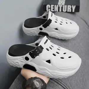 Men's slippers outer wear sports soft bottom stepping on shit thick bottom hole shoes non-slip wear-resistant beach shoes