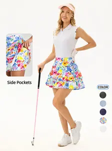 SONEVEN Women's Athletic Pleated Tennis Skirt Ladies Active Layered Skort with Pocket Running Golf Skirt with Ruffle