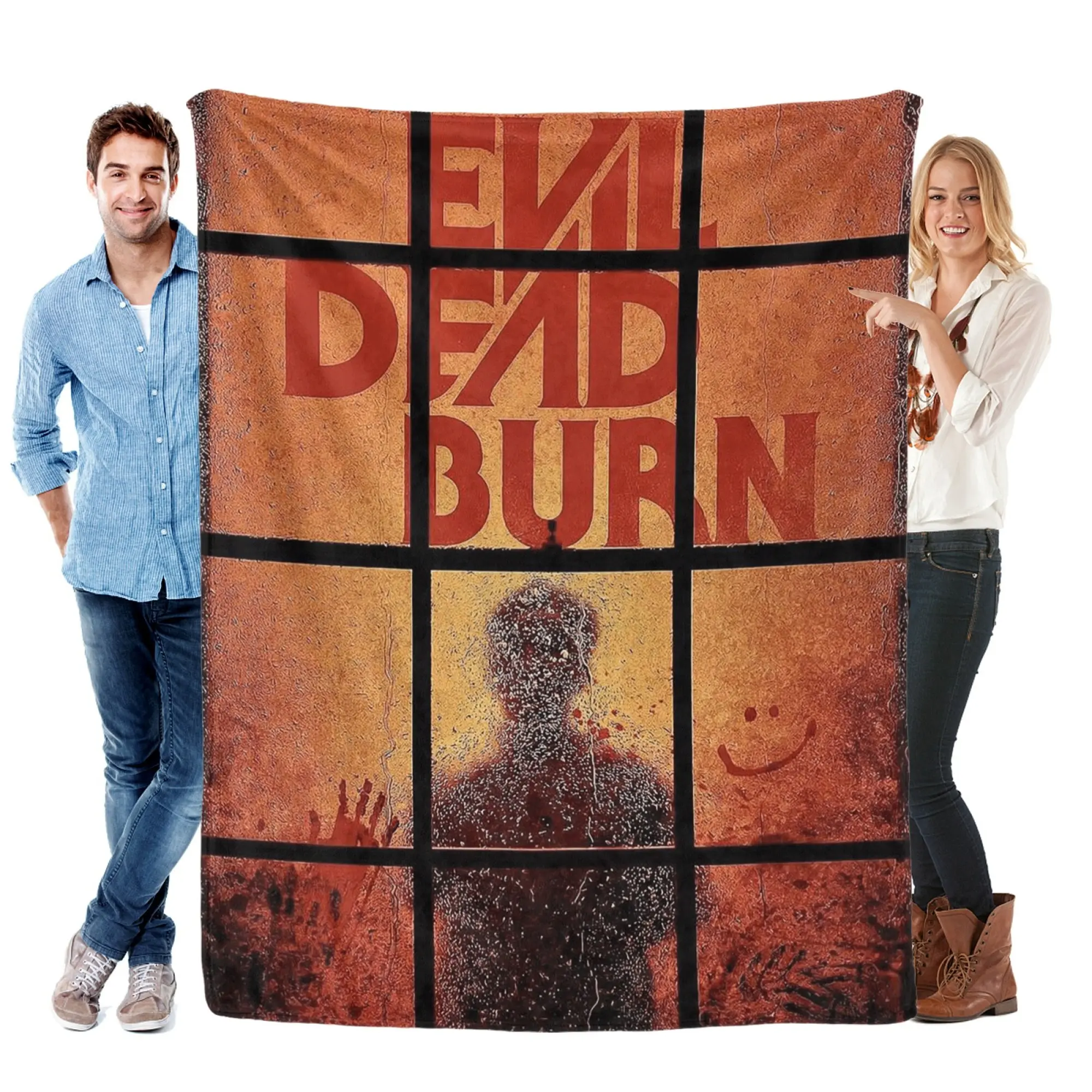 Evil Dead Retro Horror Movie Flannel Throw Blanket, Ultra Soft Warm Fuzzy Plush Bloody Scary Blanket for Couch Bed Sofa, All Season Cozy, Ideal Gift for Horror Fans & Halloween Home Decor
