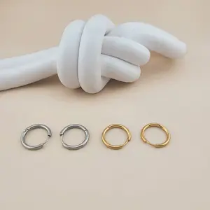 FWJ - STAINLESS STEEL JEWELRY-PLAIN HOOPS Hypoallergenic Earrings