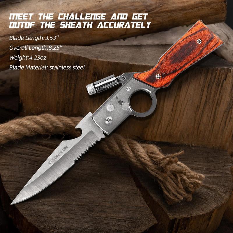 AK47 Tactical Pocket Knife – Portable Hand Tool Multipurpose Tool 5CR13MOV Steel Blade, Secure Locking System, Compact EDC Folding Knife for Hunting, Camping, Survival, and Everyday Carry – Great Gift for Men