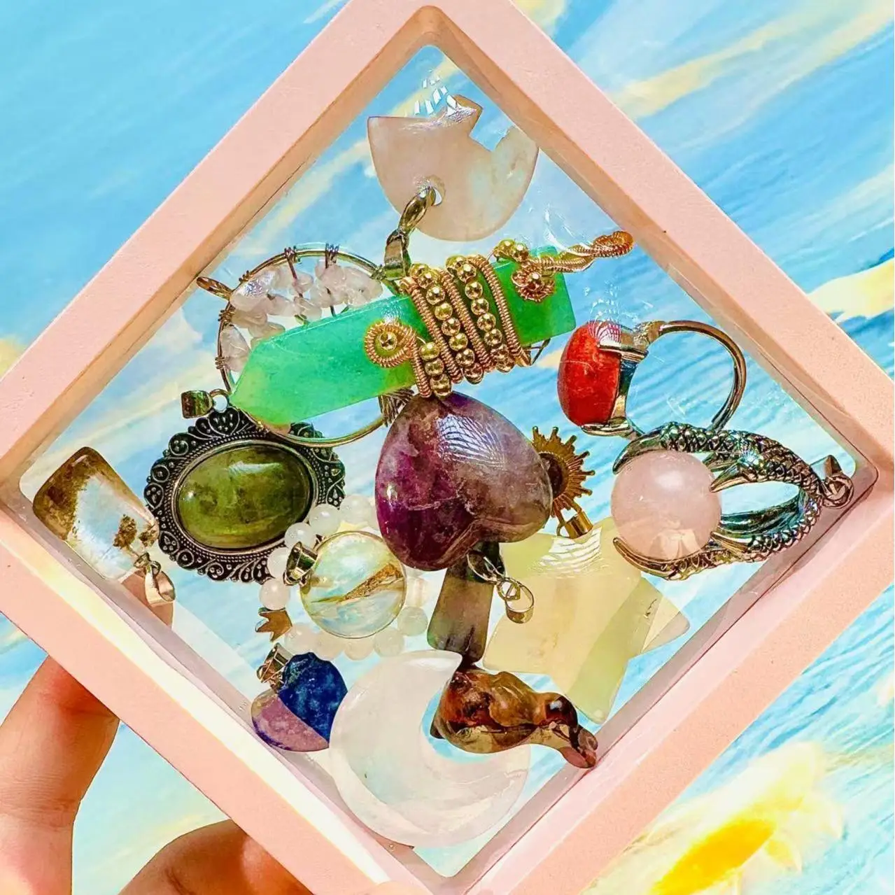 Rainbow Crystals set natural crystal