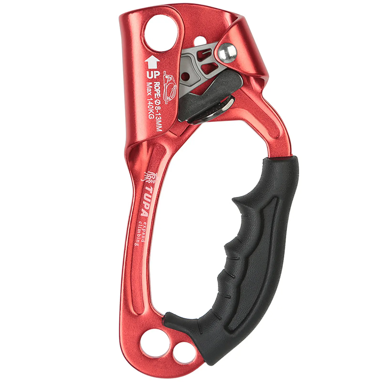 Aluminum-Magnesium Alloy Hand Ascender with Holes for Carabiner - Strength & Reliable Strength Climbing Gear for Rock Climbing, Aloft Working, Compatible with Climbing Ropes
